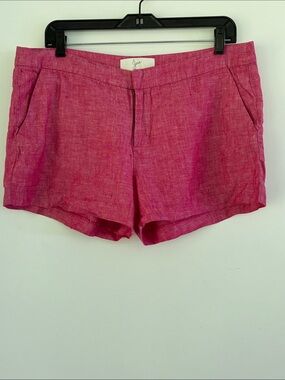 Joie Bright Pink 100% Linen Lightweight Comfortable Shorts 10